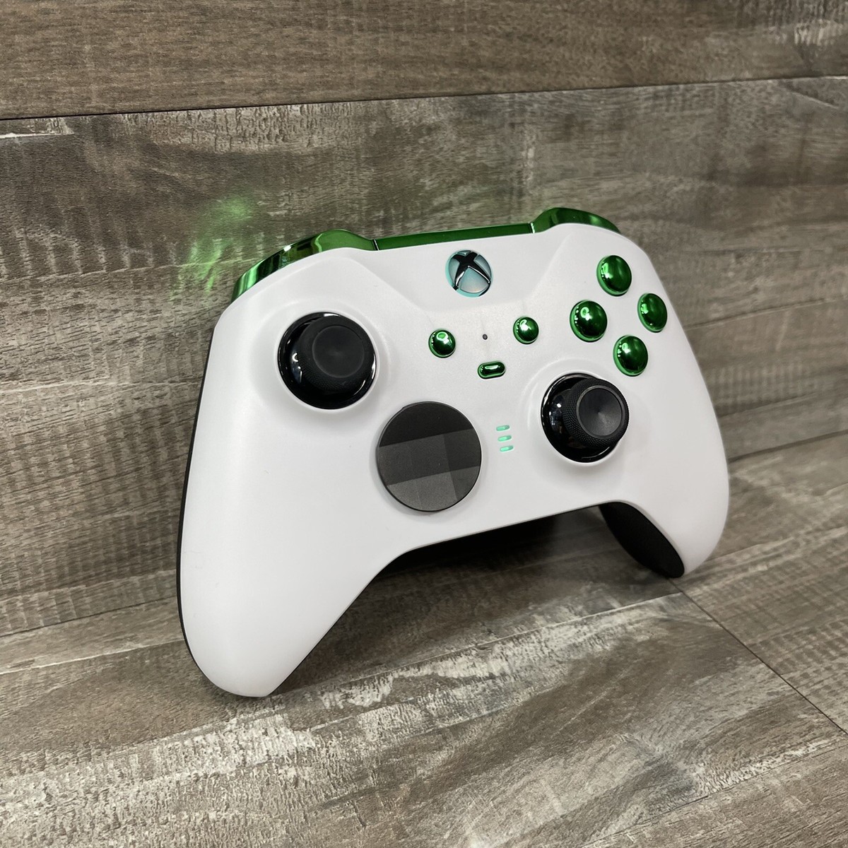 Custom White And Green Microsoft Xbox Elite Series Controller Xbox One