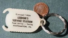 1950-60 Southampton Pennsylvania Leedoms Gas Station token coin holder keychain-