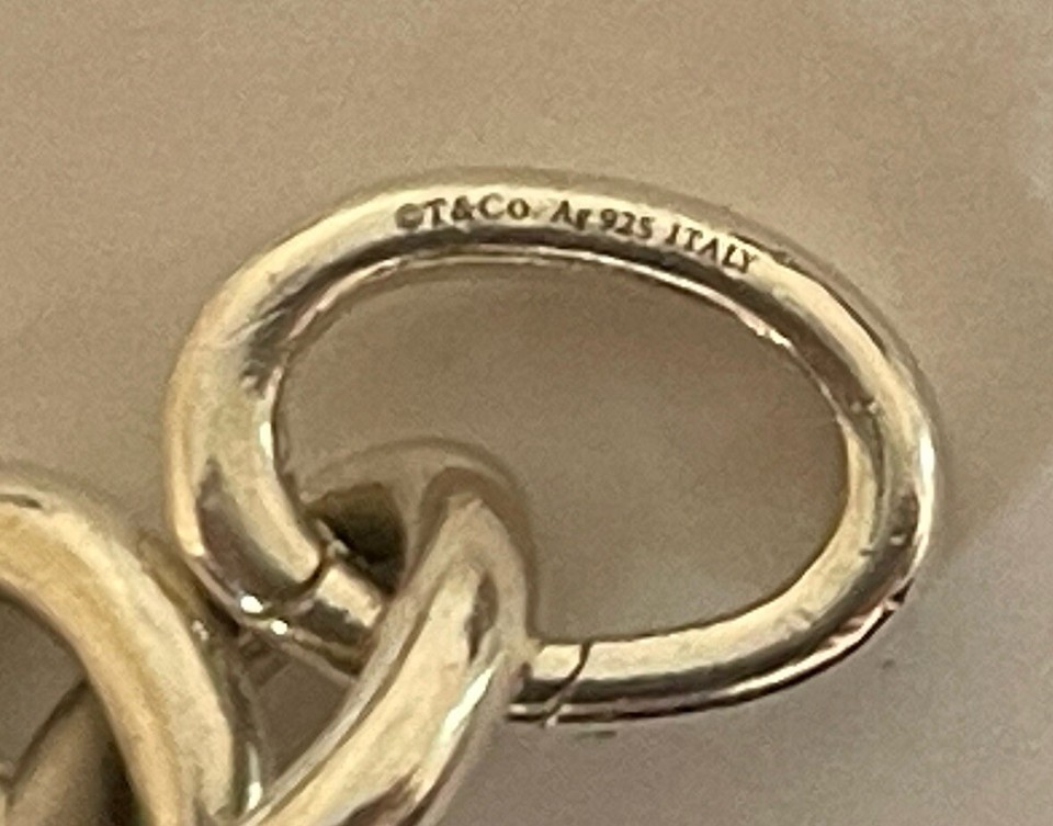 Tiffany & Co Sterling Silver Bracelet Necklace Link Oval Clasp Extender