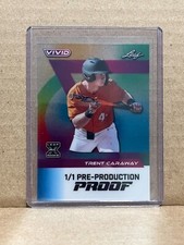 Trent Caraway 2024 Leaf Vivid Baseball 1/1 Pre Production Proof