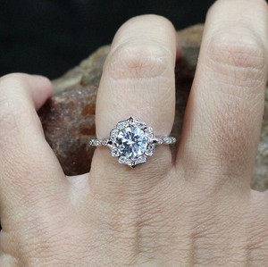 10k White Gold 1 5ct Cushion Cut Diamond Wedding Engagement Ring