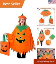 Charming Glow-in-the-Dark Pumpkin Costume for Women: Complete 3-Piece Set