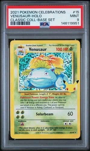 2021 POKEMON CELEBRATIONS CLASSIC COLLECTION #15 VENUSAUR-HOLO PSA 9
