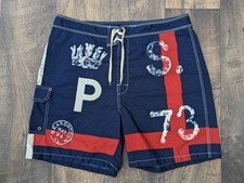 NWOT Polo Ralph Lauren Swim Trunks Mens 36 Shorts RL67 Nautical Navy VTG