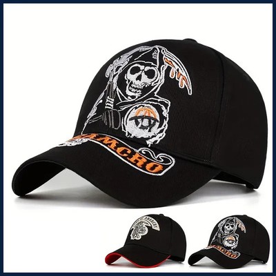 Sons of Anarchy SOA Reaper SAMCRO Baseball Hat Black Embroidered Cap NEW