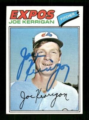 1977 Topps #341 Joe Kerrigan signed autograph RC, EX, centered, blue sharpie EAA