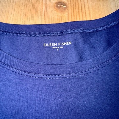 Eileen Fisher Organic Cotton Spandex Dress, Women's Size S, Blue USA Made