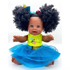 Orijin Bees Sugar Puff 12" Baby Bee Doll Black Hair 3c Curly