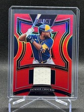 Jackson Chourio 2025 Panini Select Selective Swatches RED Prizm 33/99 #SS-JC