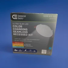 Commercial Electric  Ultra Slim LED Color Changing Recessed Kit White 4 In 92096