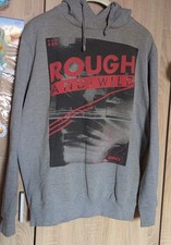 Herren Kapuzenpullover mit Print, grau, XL 