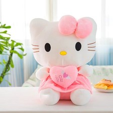 24cm Kawaii Cartoon Cat Plush Doll Soft Stuffed Pink Cute Toy Gift for Kids