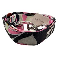 Vera Bradley Wide Lanyard Lighten Up Mod Paisley Pink Black Floral Travel Nurse