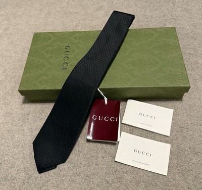 Gucci Guccina 7.0 Jacquard Herren Krawatte Schwarz