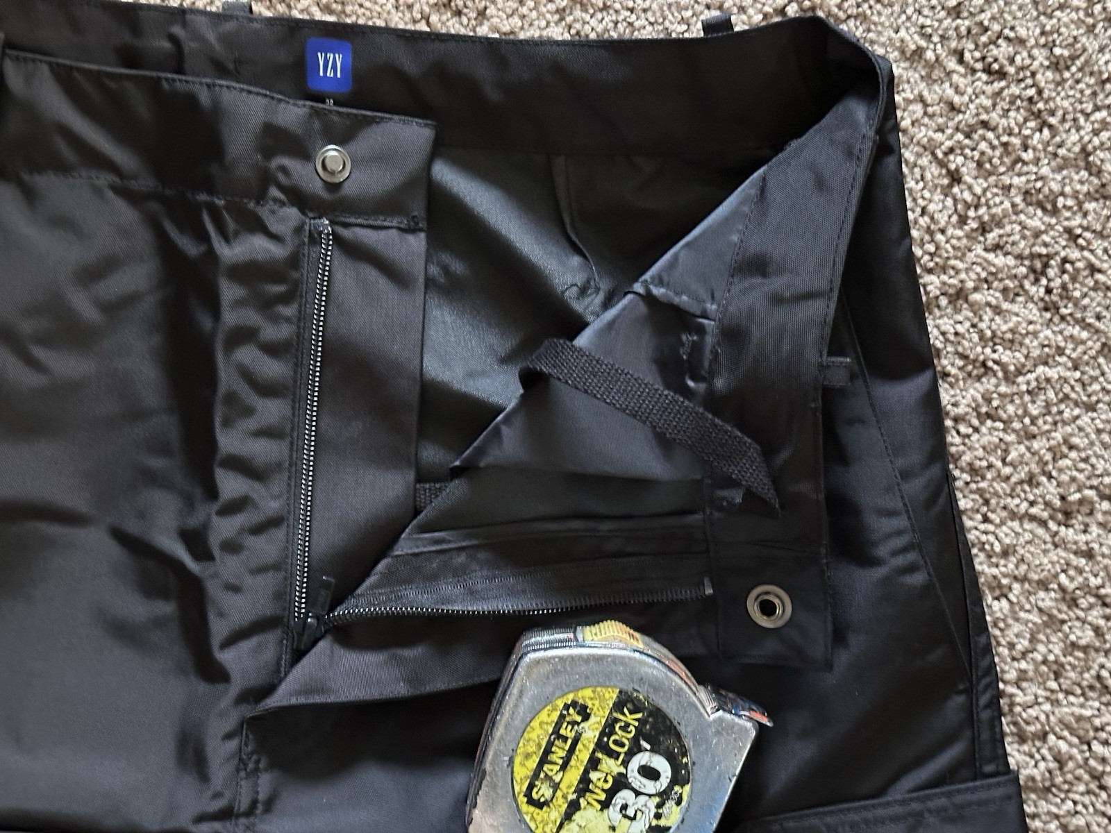 Size 30 - Yeezy Gap Balenciaga Cordura Nylon Cargo Pants Black New thumbnail 3