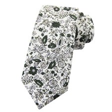 Mantieqingway Men Skinny Tie Cotton Floral Necktie for Wedding Groomsmen Tie