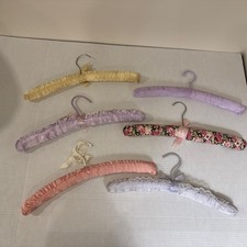 6 - 14  Satin Padded Hangers Dress Lingerie Bridal Cloth Hanging Pastel colors