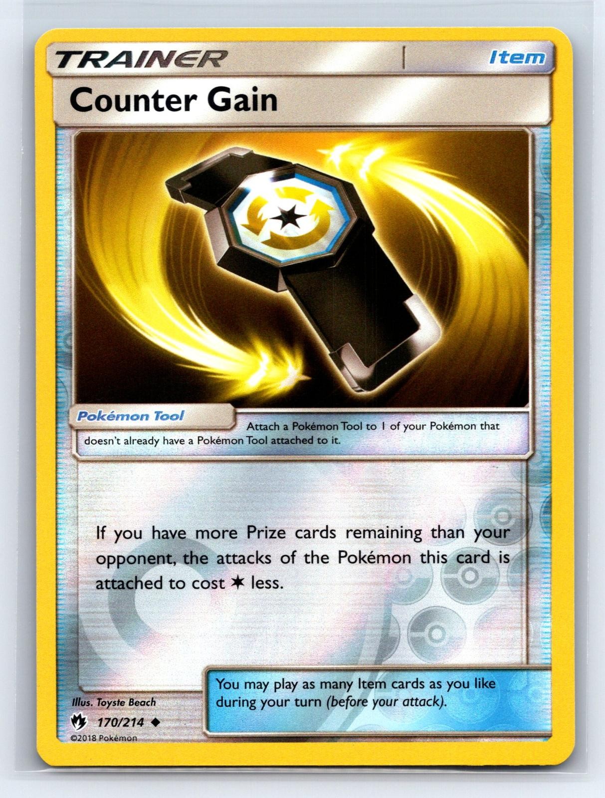 Counter Gain 170/214 Uncommon Lost Thunder Pokemon Reverse Holo Lightly Played