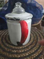 VTG Red/White Enamelware Perculator Coffee Pot Farmhouse Decor