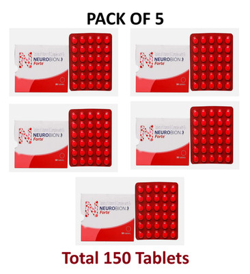 Neurobion Forte 30 Tablets each (Pack of 5)  | B-Complex Supplement Long Expiry