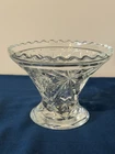 Vintage Anchor Hocking EAPC Prescut Star of David Glass Bowl 4.25” Footed Bowl