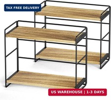 2-Tier Bathroom Counter Organizer, Set of 2, Carbonized Black