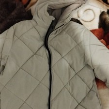 ZARA Jungen Steppmantel grau Kapuze Reißvers...