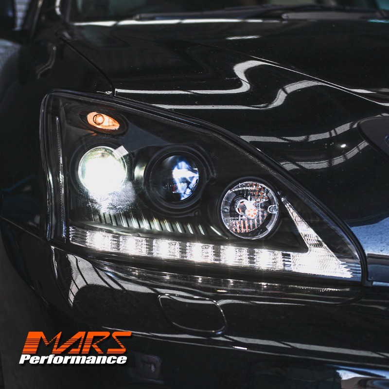 Black LED DRL Projector Head Lights for Lexus RX330 RX350 RH400H