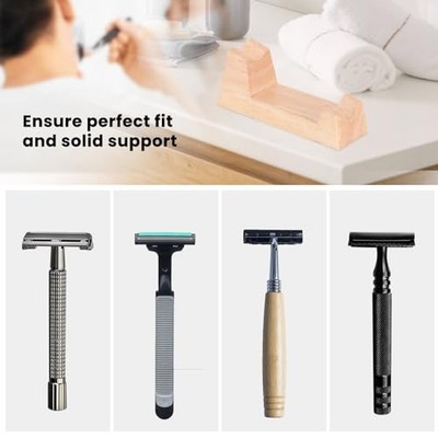 Wooden Safety Razor Stand - for Henson AL13 / AL13-M / Ti22