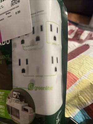 2 Greenlite 5 Outlet Tier 1 Advanced Power Strip Wall Mt Surge Protector NEW