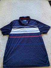 PGA Tour Pro Series Men Colorblock Short Sleeve Polo Shirt Blue Size XL