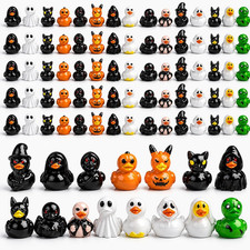 90PCS Mini Halloween Resin Ducks,15 Spooky Duck Styles 6 of Each,Cute Halloween