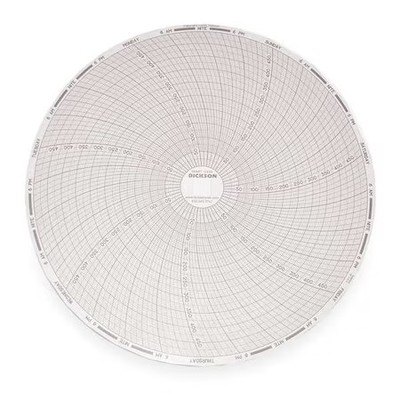 Dickson C459 Chart,  8 In,  0 To 500,  7 Day, Pk60