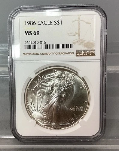 1986 American Silver Eagle - NGC - MS 69