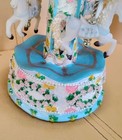 Carousel ORNATE ROTATING MUSIC box Works 3 Horse Merry Go Round Fine Shape  — photo 2