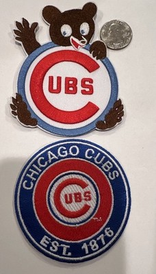 (2)-CHICAGO CUBS Vintage Style EMBROIDERED IRON ON PATCHES: 3 x 3  & 4 x 3 