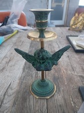 Vintage Brass Angel Candel Holder Candlestick Holder 7.5"
