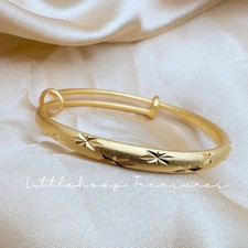 Baby Gold Filled Bangles  Children 22K Gold Filled Bracelet Bangle Adjustable