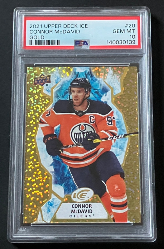 2021-22 Upper Deck Ice Connor McDavid Gold Parallel PSA 10