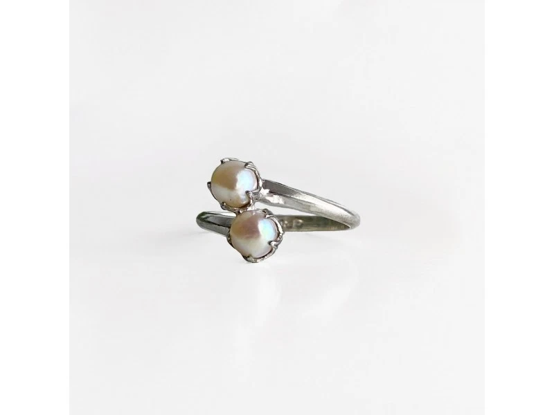925 Sterling Silver Pearls Ring Size 5 - Image 3 of 4