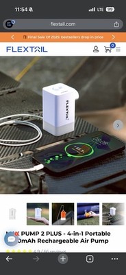 Flextail Max Pump 2 Plus Air Mattress Pump with Caring Bag Included New