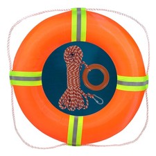 20" Foam Life Buoy Ring with 98Ft Reflective Rope Boat Pool Safety