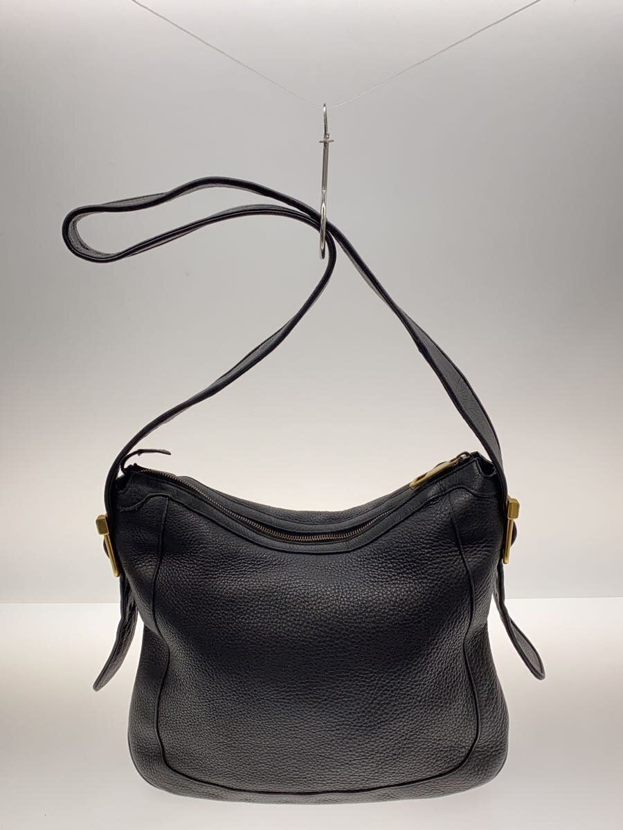 GUCCI shoulder bag interlocking G leather Black plain 257089 GUCCI shoulder bag interlocking G leather Black plain 257089