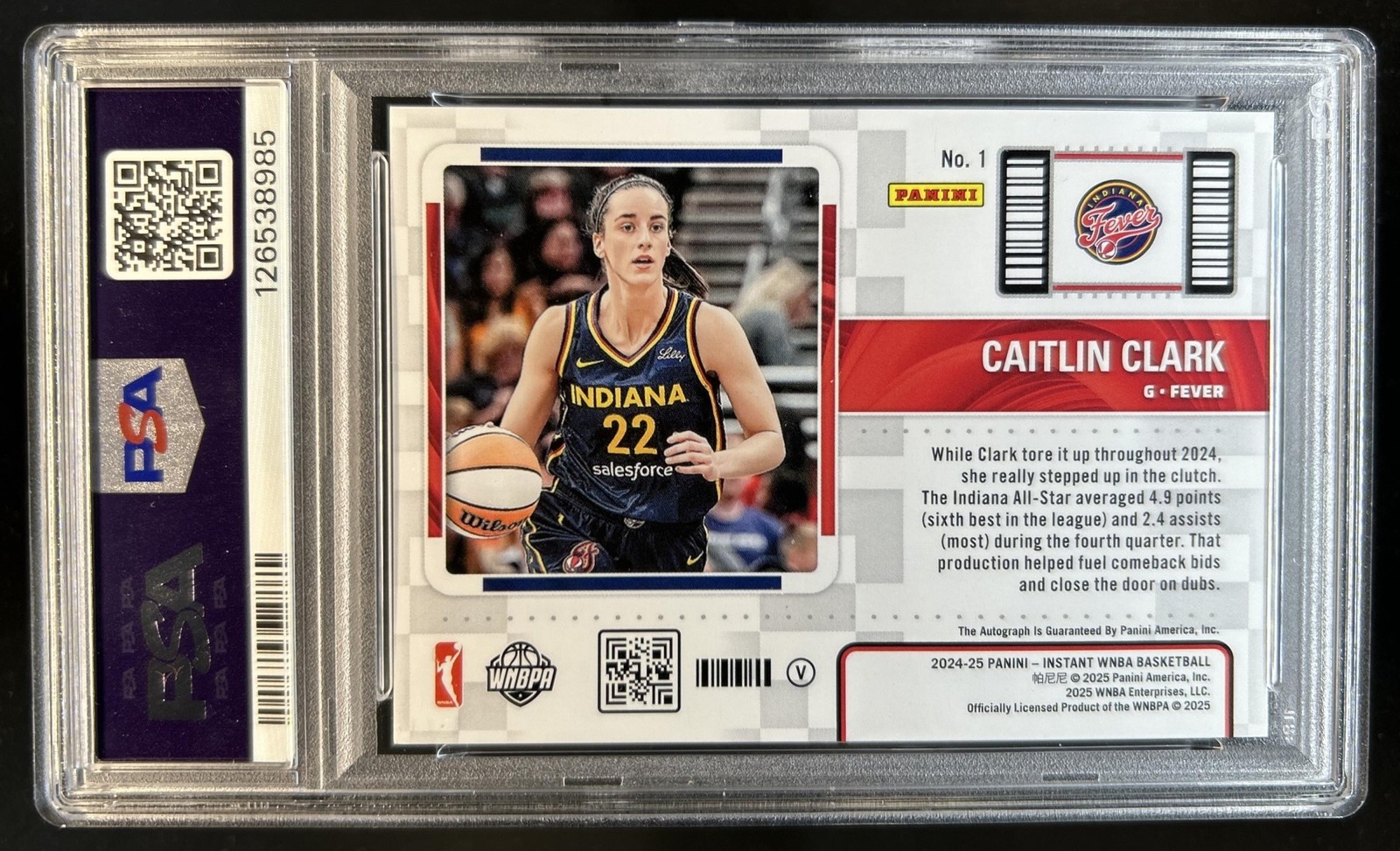 2024 WNBA Rookie Royalty Caitlin Clark Contenders Variation Auto RC #/49 PSA 10 view 2