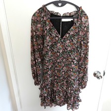  Astr The Label Floral Ruched Ruffle Floral Mini Dress Size S Party Feminine