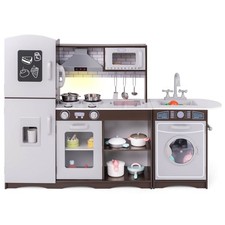 Kids Kitchen Playset w/ Realistic Lights  Sounds Ice Maker Stoves Sink Oven