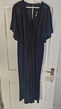 BNWT black Velor jumpsuit size 14 by Peacocks elasticated waist