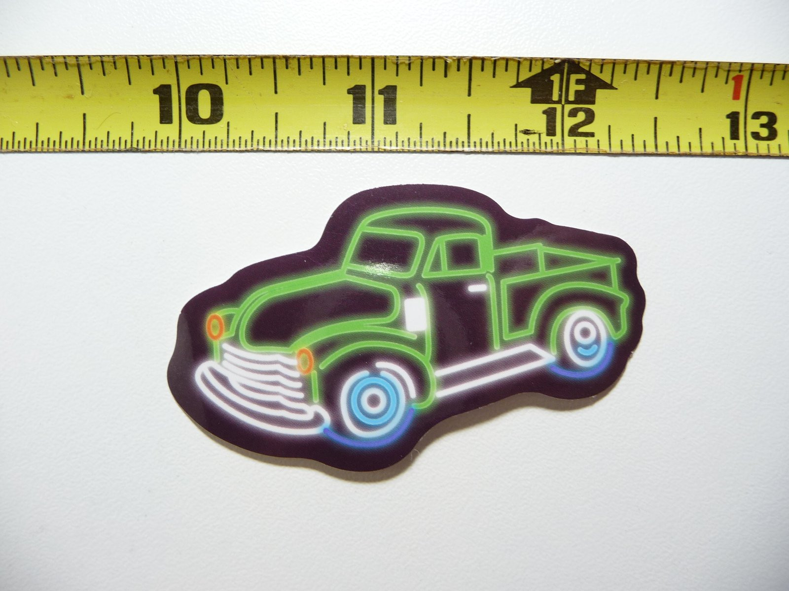 Colorful Neon Pickup Truck Decal for Garage Laptop Funny Cute Decoration