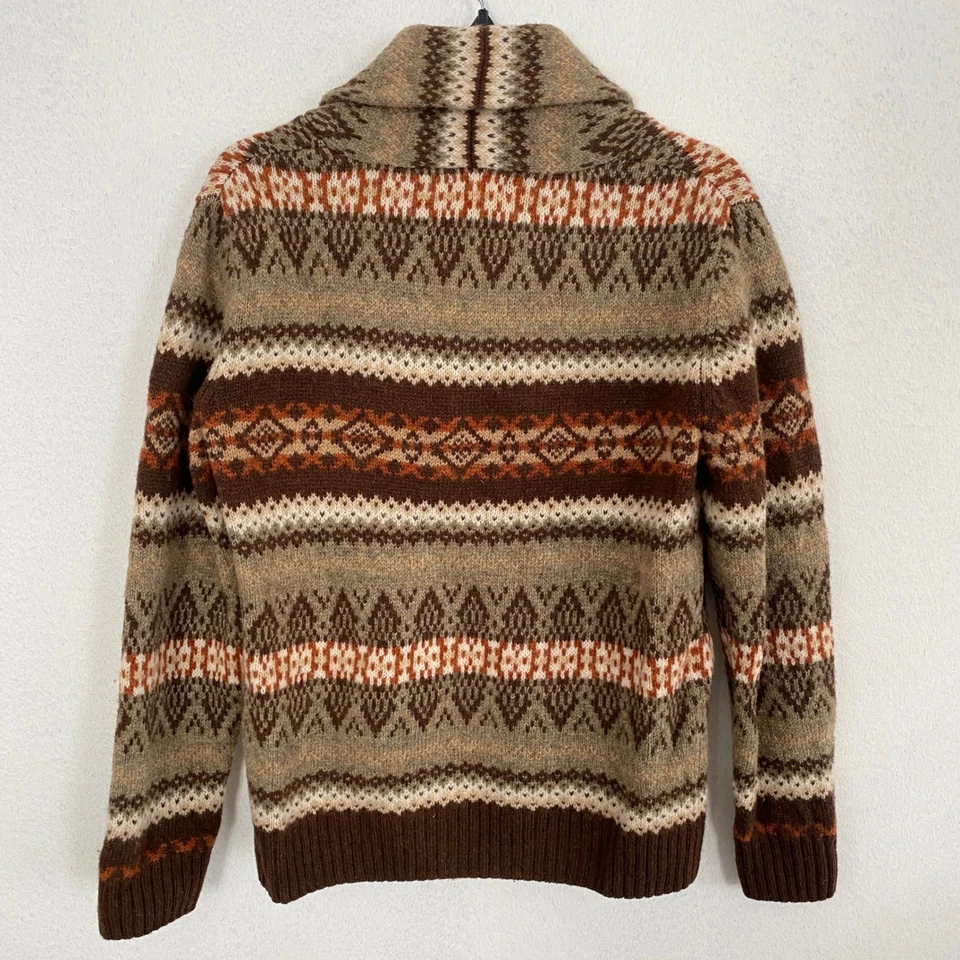 Susan Bristol Wool Fair Isle Nordic Toggle Cardigan Sweater Womens M - Image 3 of 4