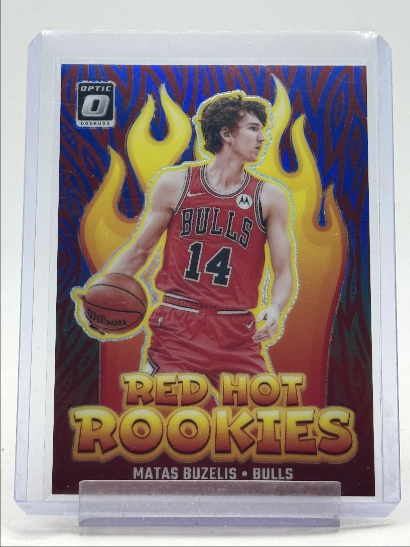 MATAS BUZELIS 2024-25 DONRUSS OPTIC RED HOT ROOKIES BLUE PRIZM RC /49 Q3701